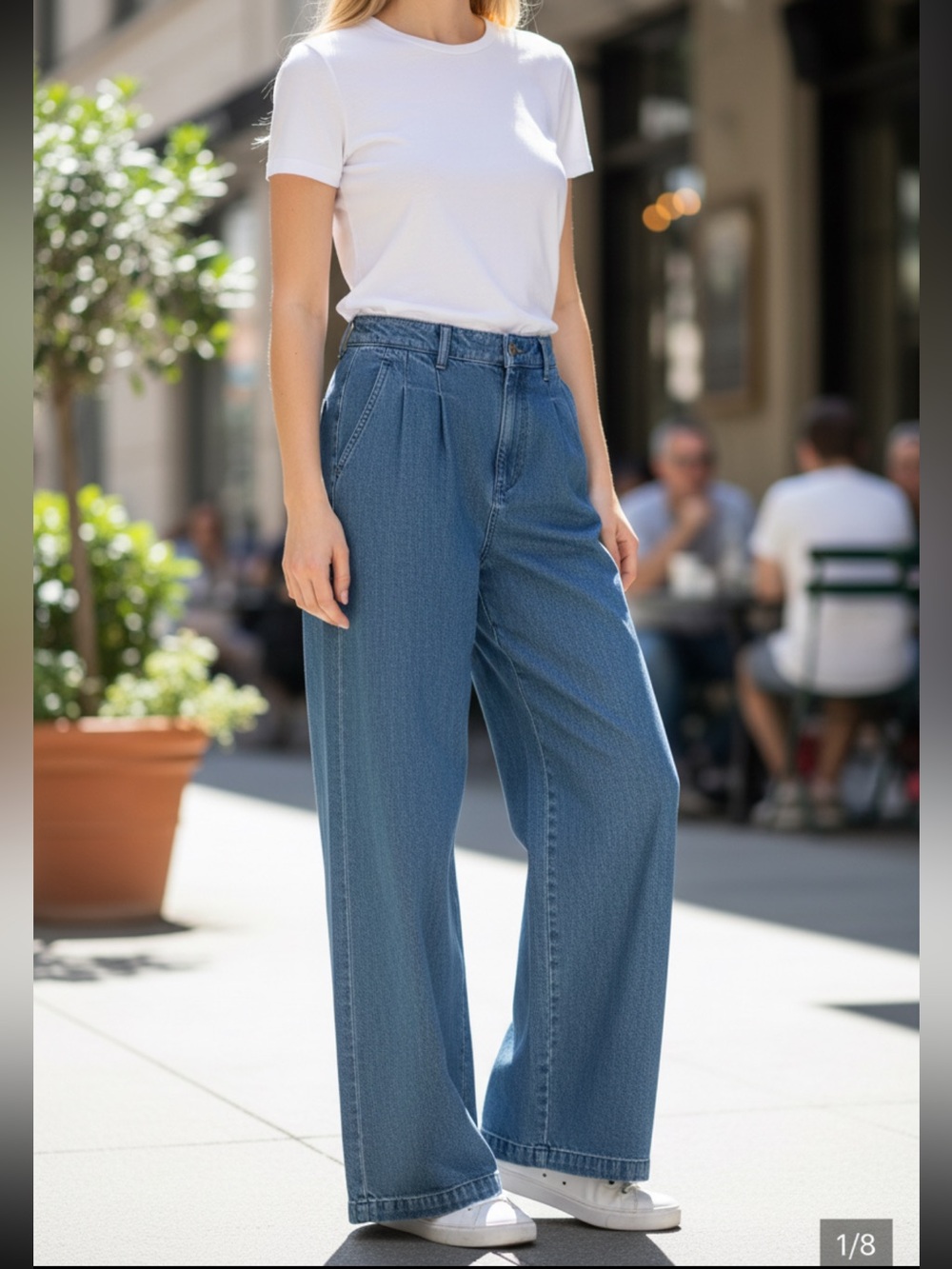 Sezane Wide Leg High Waist Jean Women’s 38 Small Cotton